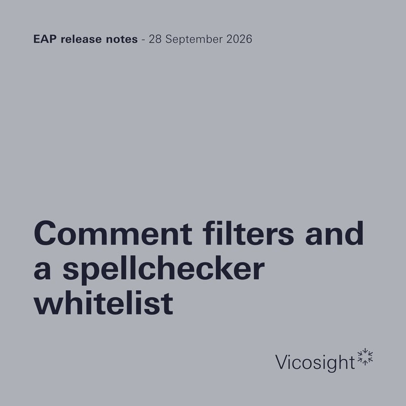 EAP release notes: comment filters and a spellchecker whitelist