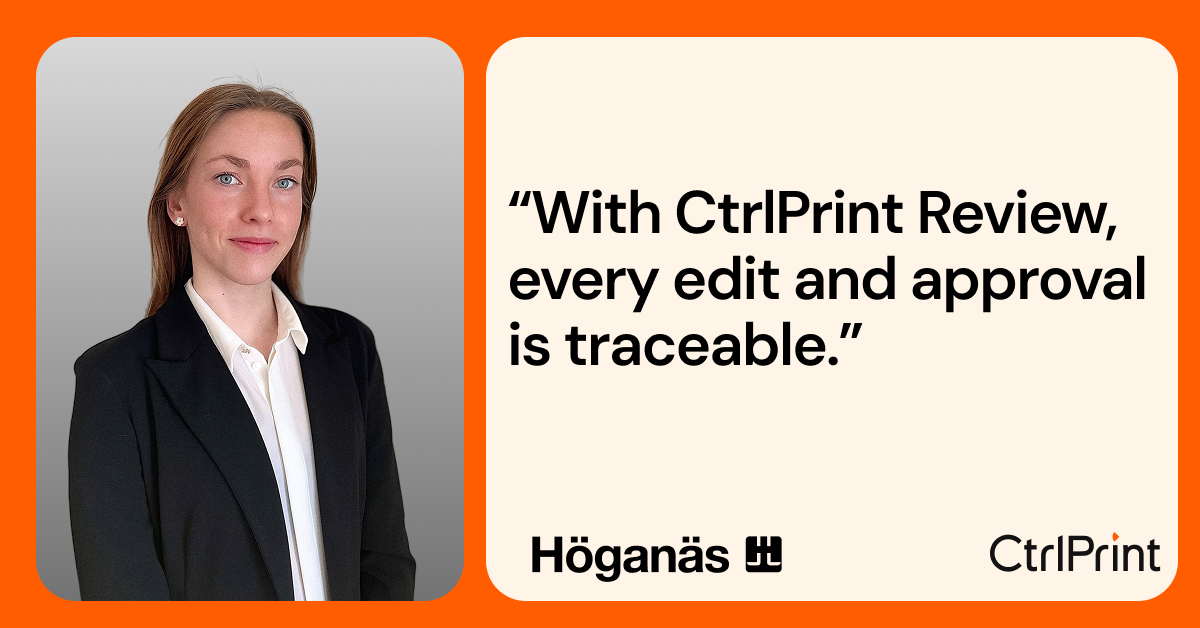 Inside Höganäs sustainability report: how CtrlPrint improved control and efficiency